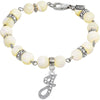 1928 Jewelry Mother Of Pearl Crystal Initial Charm Bracelet