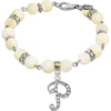 1928 Jewelry Mother Of Pearl Crystal Initial Charm Bracelet