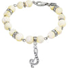 1928 Jewelry Mother Of Pearl Crystal Initial Charm Bracelet