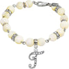 1928 Jewelry Mother Of Pearl Crystal Initial Charm Bracelet