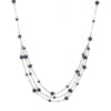 1928 Jewelry Blue Bead 3 Strand Necklace 16