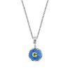 1928 Jewelry Sunburst Blue Enamel Initial Necklace 16