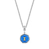 1928 Jewelry Sunburst Blue Enamel Initial Necklace 16