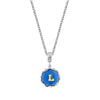 1928 Jewelry Sunburst Blue Enamel Initial Necklace 16