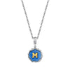 1928 Jewelry Sunburst Blue Enamel Initial Necklace 16