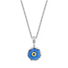 1928 Jewelry Sunburst Blue Enamel Initial Necklace 16