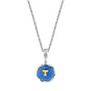 1928 Jewelry Sunburst Blue Enamel Initial Necklace 16