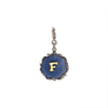 1928 Jewelry Sunburst Blue Enamel Initial Charm