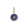 1928 Jewelry Sunburst Blue Enamel Initial Charm