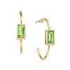 1928 Jewelry Square Crystal Open Hoop Stainless Steel Post Earrings