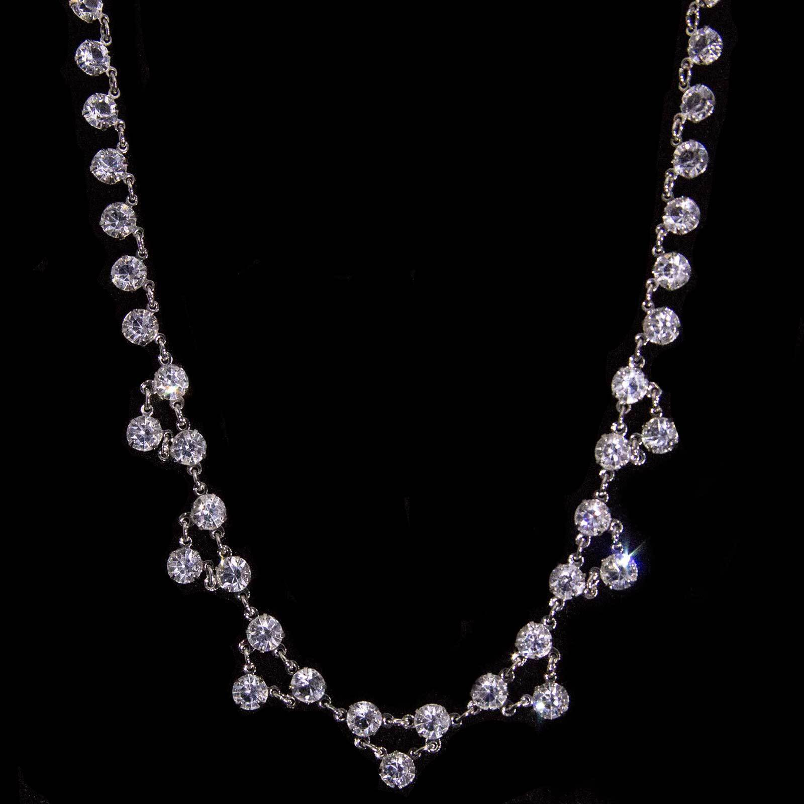 Brilliant outlet Austrian Crystal Necklace Vtg