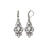 1928 Jewelry Pewter Filigree Drop Earrings