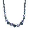 1928 Jewelry Blue Willow Dark Blue And Beaded Necklace 15.5