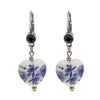 1928 Jewelry Blue Willow Blue Stone Heart Drop Earrings