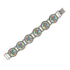 1928 Jewelry Round Blue & Pink Rose Stone Link Bracelet