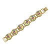 1928 Jewelry Round Multi Link Flower Stone Clasp Bracelet