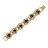 1928 Jewelry Round Multi Link Flower Stone Clasp Bracelet