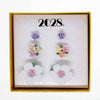 1928 Jewelry 3 Piece Porcelain Rose In A Box Earring Set