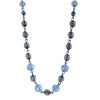 1928 Jewelry Black And Blue Beaded Single Strand Necklace 17