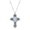 Symbols Of Faith Oval Genuine Gemstone Intricate Cross Pendant Necklace 28