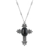 Symbols Of Faith Oval Genuine Gemstone Intricate Cross Pendant Necklace 28