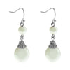 1928 Jewelry Double Faux Pearl Drop Wire Earrings