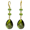 1928 Jewelry Briolette Faceted Teardrop Crystal And Bead Drop Earrings