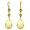 1928 Jewelry Briolette Faceted Teardrop Crystal And Bead Drop Earrings