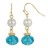 1928 Jewelry Faux Pearl & Bead Drop Earrings