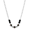 1928 Jewelry Black Floral Beaded Necklace 16