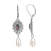 Regency Starburst Crystal Pearl Drop Earrings