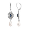 Regency Starburst Crystal Pearl Drop Earrings