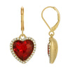 Regency Stone Heart Crystal Drop Earrings