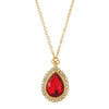 Regency Stone Teardrop Crystal Pendant Necklace 16