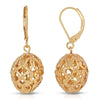 1928 Jewelry Oval Filigree Puff Drop Earrings