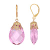 1928 Jewelry Briolette Faceted Glass Stone Drop Earrings