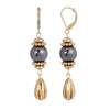 1928 Jewelry Round Gemstone Melon Cut Teardrop Earrings