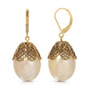 1928 Jewelry Filigree Pear Shaped Drop Earrings