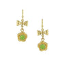 1928 Jewelry Flower Crystal And Bow Drop Earrings