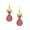 1928 Jewelry Round Crystal & Multifaceted Stone Teardrop Earrings