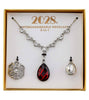 2028 Jewelry 3-In-1 Teardrop & Flower Crystal Interchangeable Necklace Set 16