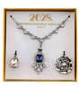 2028 Jewelry 3-In-1 Bridal Octagon Crystal Interchangeable Necklace Set 16