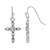 Symbols Of Faith Round Clear Crystal Cross Drop Earrings