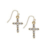 Symbols Of Faith Round Clear Crystal Cross Drop Earrings