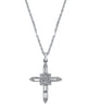 Symbols Of Faith Baguette Cut Crystal Ornate Cross Pendant Necklace 18