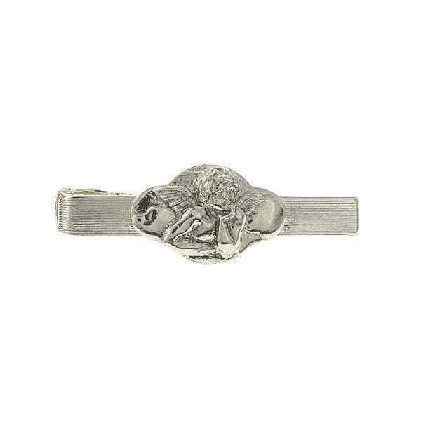 Symbols Of Faith Silver Tone Angel Tie Bar Clip