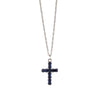 Symbols Of Faith Pewter Crystal Small Cross Pendant Necklace 16