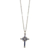 Symbols Of Faith Pewter Hand Enamel Cross With Crystals Pendant Necklace 18