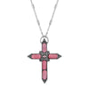 Symbols Of Faith Moonstone & Crystal Cross Pendant Necklace 20